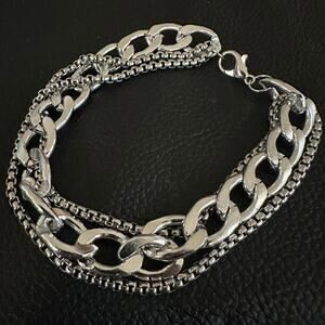 Chunky Punk 3-strand Silver Tone bracelet